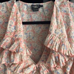 RRL Ralph Lauren Pink Floral Dress with Slip